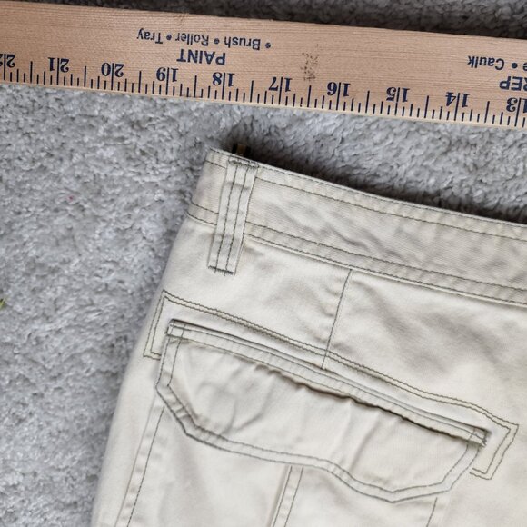 Union Bay Cargo Pants Cream Tan Baggy 2000s Vintage Sz 38x29 Relaxed Fit Y2K VTG - Picture 7 of 9